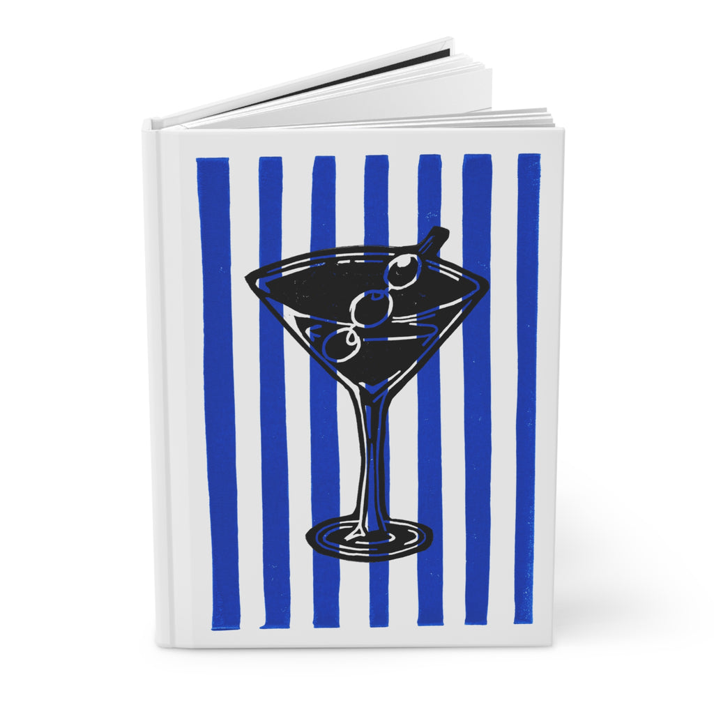 Martini Journal: Hand-Carved Linocut Design Matte Hardcover